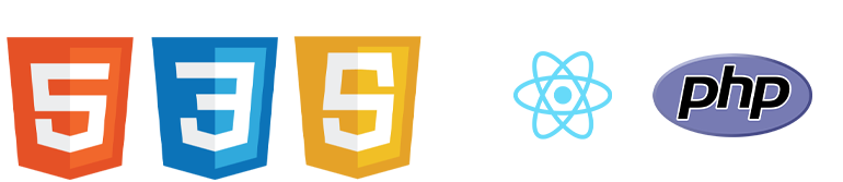 HTML, CSS, Javascript, PHP, React